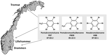 Graphical abstract: Presence and partitioning properties of the flame retardants pentabromotoluene, pentabromoethylbenzene and hexabromobenzene near suspected source zones in Norway
