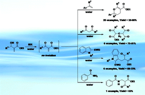Graphical abstract: Water mediated trapping of active methylene intermediates generated by IBX-induced oxidation of Baylis–Hillman adducts with nucleophiles