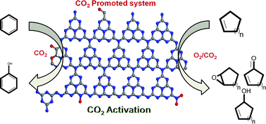 Graphical abstract: CO2 activation and promotional effect in the oxidation of cyclic olefins over mesoporous carbon nitrides