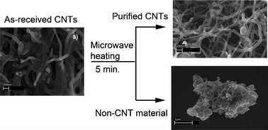 Graphical abstract: The reagent-free, microwave-assisted purification of carbon nanotubes