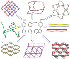 Graphical abstract: Coordination polymers of various architectures built with mixed imidazole/benzimidazole and carboxylate donor ligands and different metal ions: syntheses, structural features and magnetic properties