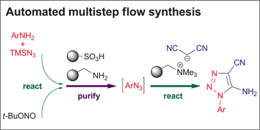 Graphical abstract: A fully automated, multistep flow synthesis of 5-amino-4-cyano-1,2,3-triazoles