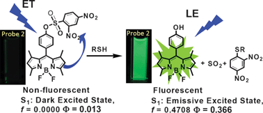 Graphical abstract: Highly selective fluorescent OFF–ON thiol probes based on dyads of BODIPY and potent intramolecular electron sink 2,4-dinitrobenzenesulfonyl subunits