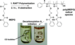 Graphical abstract: Photodecarbonylation and photoinitiated polymerization from a monomer and polymer based on the α-keto ester methacryloyl phenylglyoxylate