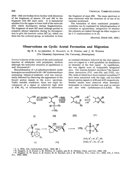 Observations on cyclic acetal formation and migration