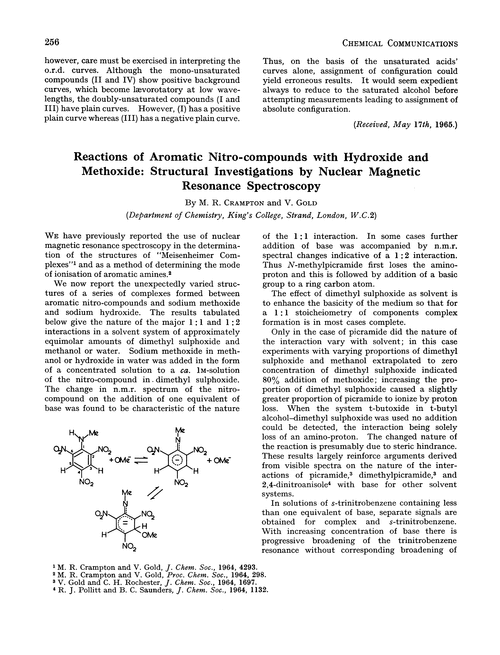 Reactions of aromatic nitro-compounds with hydroxide and methoxide: structural investigations by nuclear magnetic resonance spectroscopy