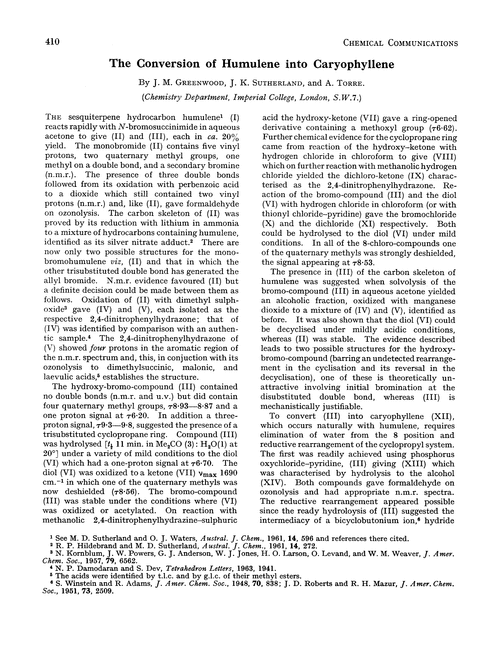 The conversion of humulene into caryophyllene