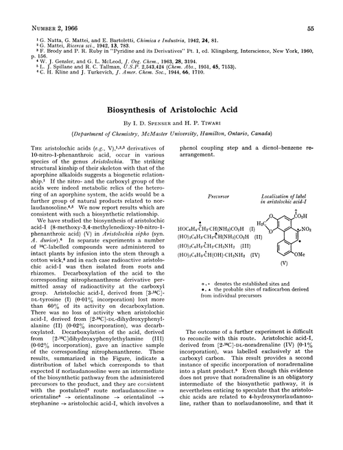 Biosynthesis of aristolochic acid