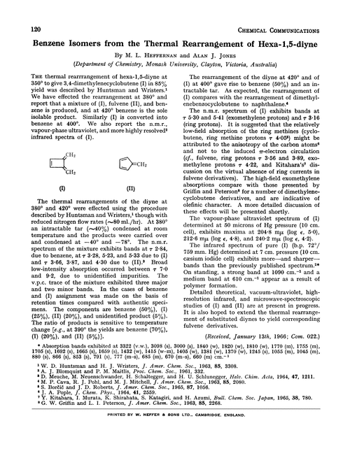 Benzene isomers from the thermal rearrangement of hexa-1,5-diyne