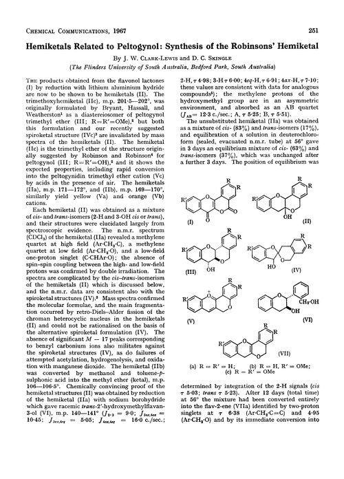 Hemiketals related to peltogynol: synthesis of the robinsons' hemiketal