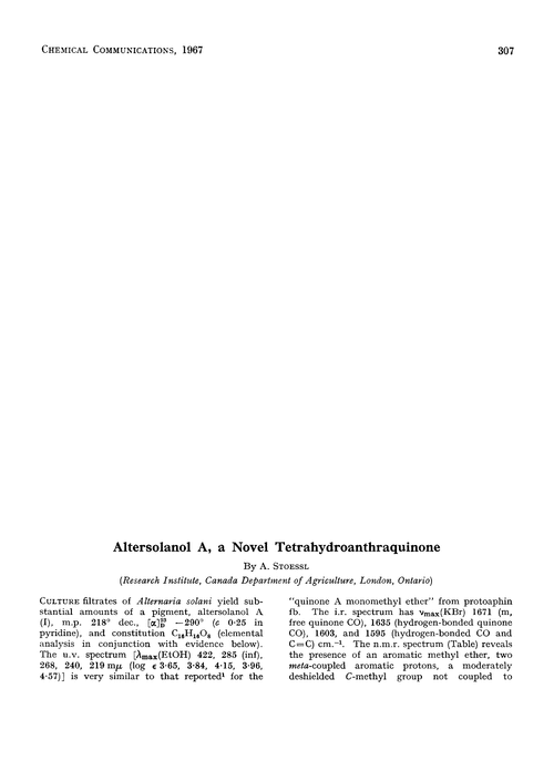 Altersolanol A, a novel tetrahydroanthraquinone