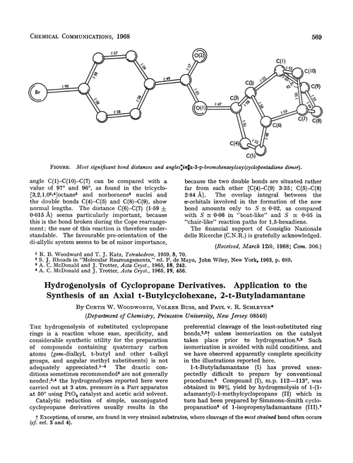 Hydrogenolysis of cyclopropane derivatives. Application to the synthesis of an axial t-butylcyclohexane, 2-t-butyladamantane