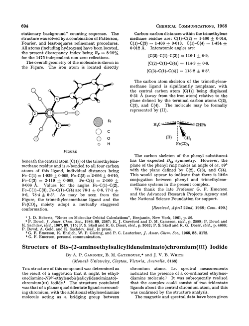Structure of bis-(2-aminoethylsalicylideneiminato)chromium(III) iodide