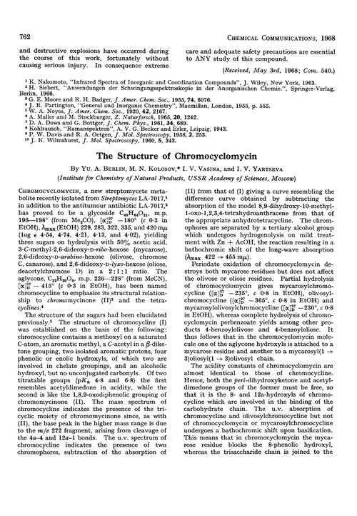 The structure of chromocyclomycin