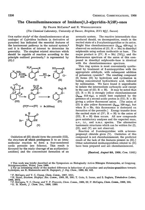 The chemiluminescence of imidazo[1,2-α]pyridin-3(2H)-ones