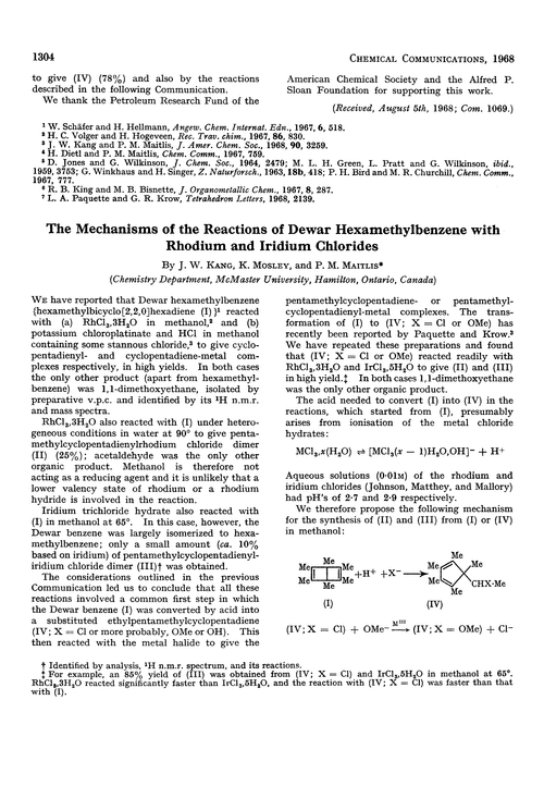 The mechanisms of the reactions of Dewar hexamethylbenzene with rhodium and iridium chlorides