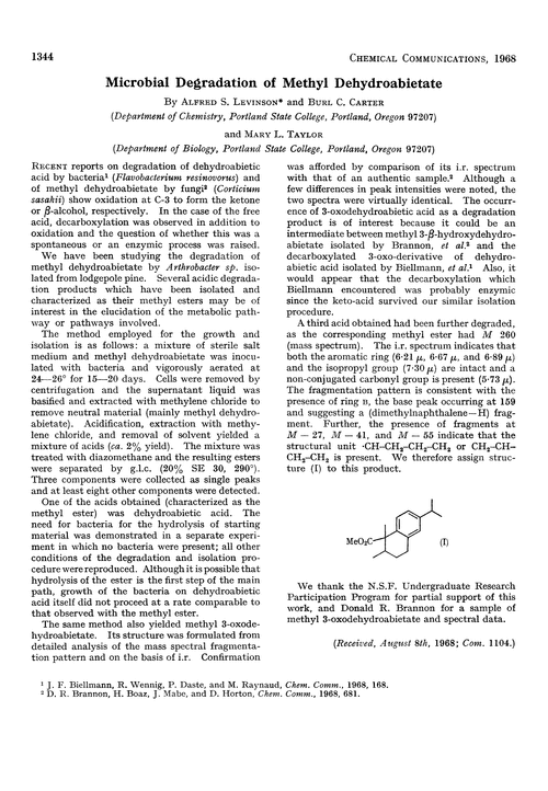 Microbial degradation of methyl dehydroabietate