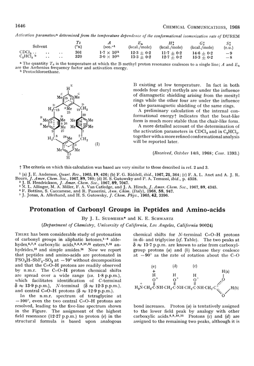 Protonation of carbonyl groups in peptides and amino-acids