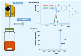 Graphical abstract: Multiclass determination of pesticides and priority organic pollutants in fruit-based soft drinks by headspace solid-phase microextraction/gas chromatography tandem mass spectrometry