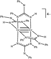 Graphical abstract: A quadruply-bonded [Cr2(guanidinate)4]4−tetraanion