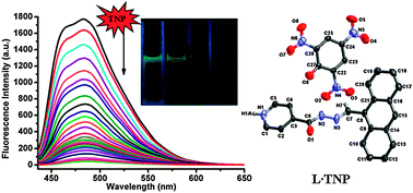 Graphical abstract: A colorimetric and fluorescent chemosensor for the detection of an explosive—2,4,6-trinitrophenol (TNP)