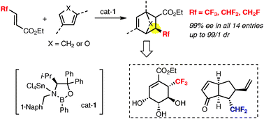 Graphical abstract: A Diels–Alder approach to the enantioselective construction of fluoromethylated stereogenic carbon centers