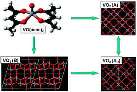 Graphical abstract: From VO2 (B) to VO2 (A) nanobelts: first hydrothermal transformation, spectroscopic study and first principles calculation