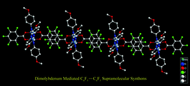 Graphical abstract: Supramolecular assemblies of dimolybdenum transoids built by Mo2-enhanced perfluorophenyl-perfluorophenyl synthons
