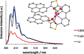 Graphical abstract: Probing solution behaviour of metallosupramolecular complexes using pyrene fluorescence