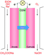 Graphical abstract: An alkaline direct ethanol fuel cell with a cation exchange membrane