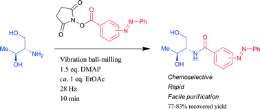 Graphical abstract: Synthesis of nucleoside analogues in a ball mill: fast, chemoselective and high yielding acylation without undesirable solvents