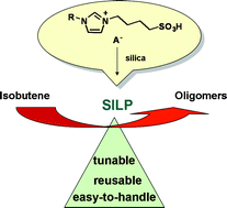 Graphical abstract: Oligomerisation of isobutene with silica supported ionic liquid catalysts