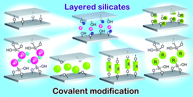 Graphical abstract: Materials design of layered silicates through covalent modification of interlayer surfaces