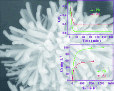 Graphical abstract: Chrysanthemum-like α-FeOOH microspheres produced by a simple green method and their outstanding ability in heavy metal ion removal