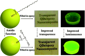 Graphical abstract: A transparent and luminescent epoxy nanocomposite containing CdSe QDs with amido group-functionalized ligands