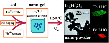 Graphical abstract: Acetate–citrate gel combustion: a strategy for the synthesis of nanosized lutetium hafnate phosphor powders