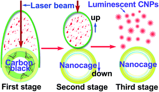 Graphical abstract: Simultaneous synthesis of luminescent carbon nanoparticles and carbon nanocages by laser ablation of carbon black suspension and their optical limiting properties