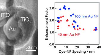 Graphical abstract: Enhancement of dye-sensitized photocurrents by gold nanoparticles: effects of dye–particle spacing