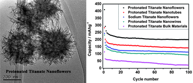 Graphical abstract: Hierarchical protonated titanate nanostructures for lithium-ion batteries