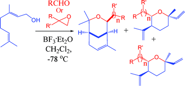 Graphical abstract: Synthesis of oxabicyclo[3.3.1]nonenes and substituted tetrahydropyrans via (3,5)-oxonium-ene reaction