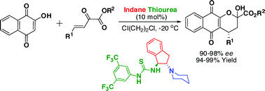 Graphical abstract: Enantioselective organocatalytic Michael-hemiketalization catalyzed by a trans-bifunctional indane thiourea catalyst