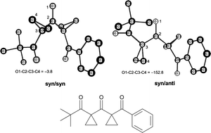 Graphical abstract: Synthesis and characterization of bis-cyclopropanated 1,3,5-tricarbonyl compounds. A combined synthetic, spectroscopic and theoretical study