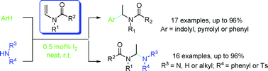 Graphical abstract: Direct alkylation of indoles and amines by tert-enamides: facile access to pharmaceutically active 2-oxo-1-pyrrolidine analogues