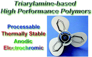 Graphical abstract: Solution-processable triarylamine-based electroactive high performance polymers for anodically electrochromic applications