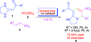 Graphical abstract: Three-component solvent-free synthesis of highly substituted tetra-hydroimidazo[1,2-a]pyridines