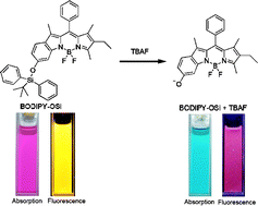 Graphical abstract: A colorimetric and ratiometric NIR fluorescent turn-on fluoride chemodosimeter based on BODIPY derivatives: high selectivity via specific Si–O cleavage
