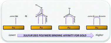 Graphical abstract: Adsorption behaviour of sulfur containing polymers to gold surfaces using QCM-D