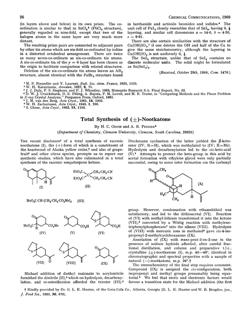 Total synthesis of (±)-nootkatone