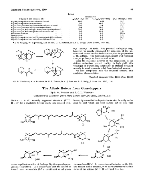 The allenic ketone from grasshoppers