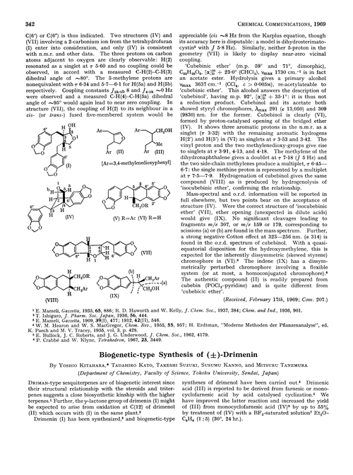 Biogenetic-type synthesis of (±)-drimenin